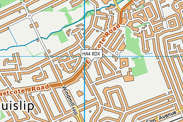 HA4 8DX map - OS VectorMap District (Ordnance Survey)