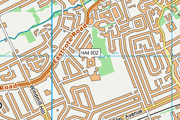 HA4 8DZ map - OS VectorMap District (Ordnance Survey)