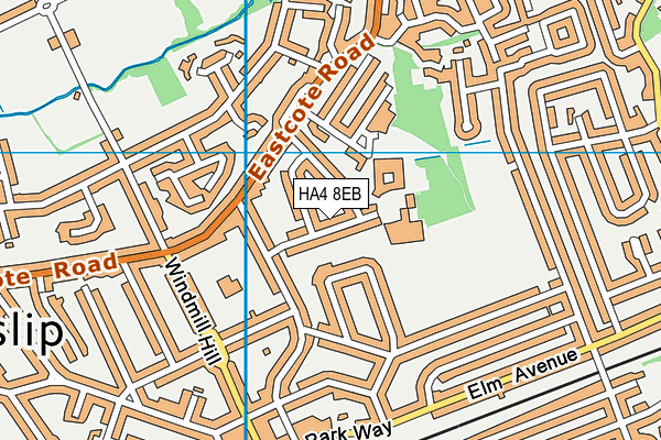 HA4 8EB map - OS VectorMap District (Ordnance Survey)