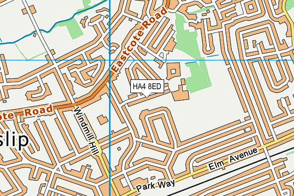 HA4 8ED map - OS VectorMap District (Ordnance Survey)