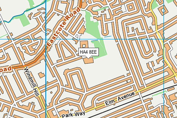 HA4 8EE map - OS VectorMap District (Ordnance Survey)
