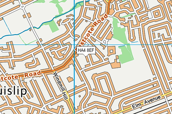 HA4 8EF map - OS VectorMap District (Ordnance Survey)