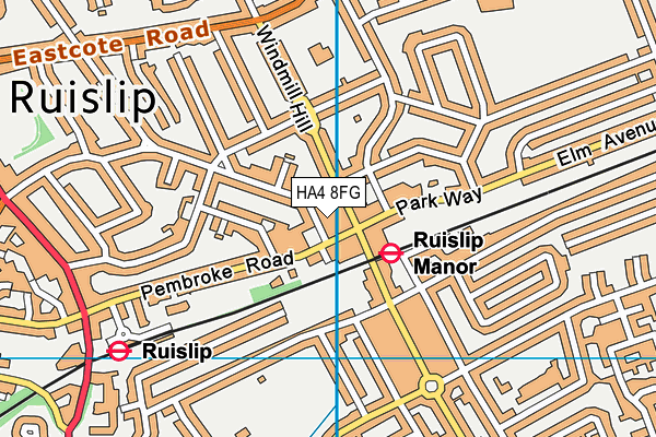 HA4 8FG map - OS VectorMap District (Ordnance Survey)