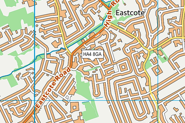 HA4 8GA map - OS VectorMap District (Ordnance Survey)