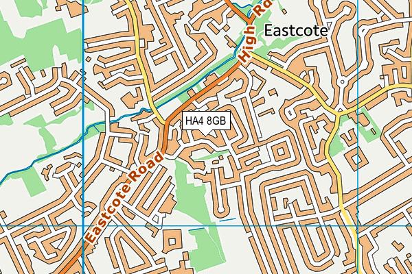 HA4 8GB map - OS VectorMap District (Ordnance Survey)