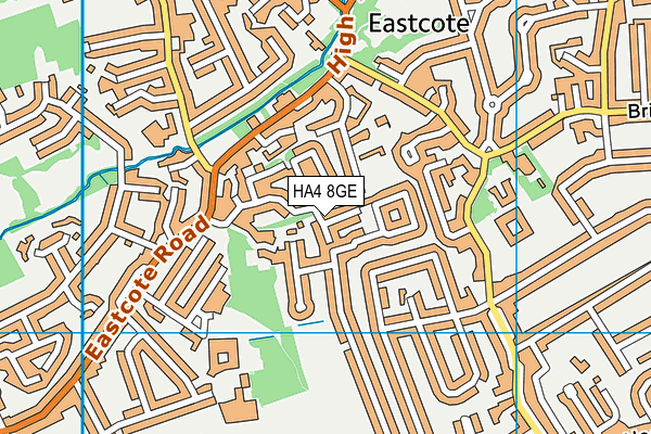 HA4 8GE map - OS VectorMap District (Ordnance Survey)