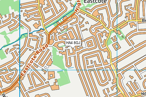 HA4 8GJ map - OS VectorMap District (Ordnance Survey)