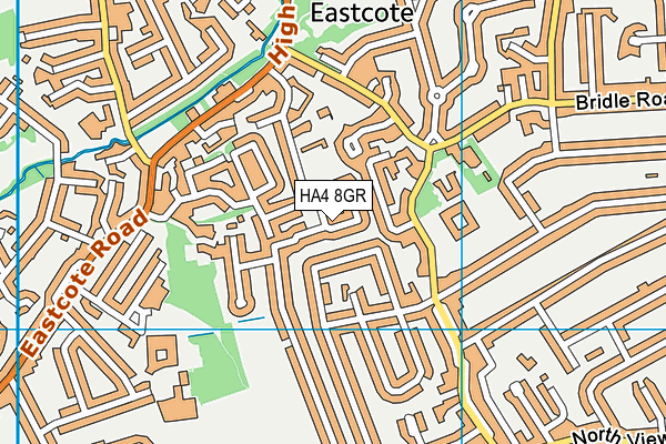HA4 8GR map - OS VectorMap District (Ordnance Survey)
