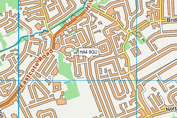 HA4 8GU map - OS VectorMap District (Ordnance Survey)