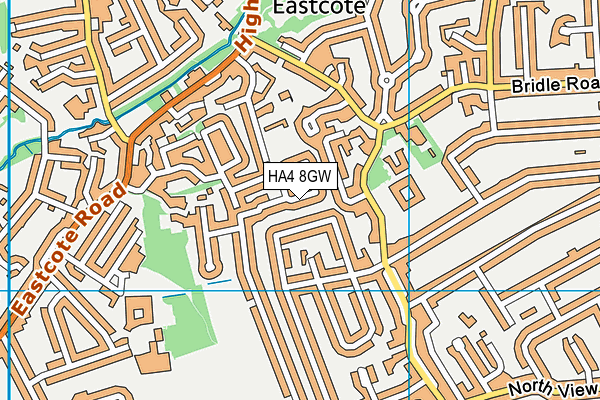 HA4 8GW map - OS VectorMap District (Ordnance Survey)