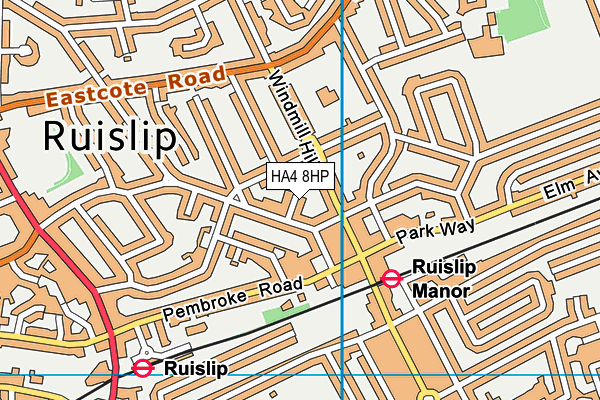 HA4 8HP map - OS VectorMap District (Ordnance Survey)