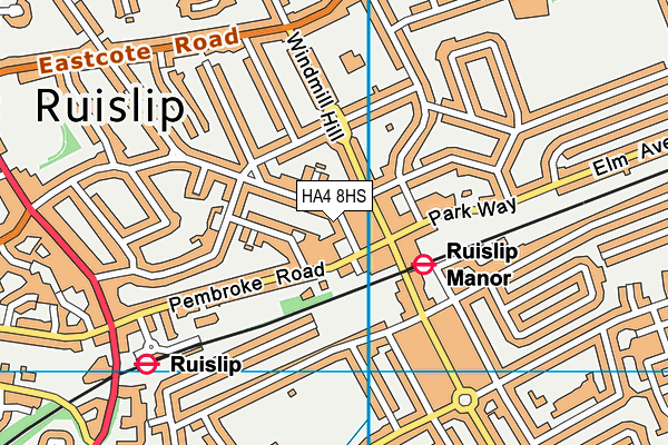 HA4 8HS map - OS VectorMap District (Ordnance Survey)