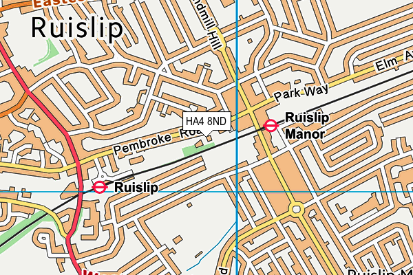 HA4 8ND map - OS VectorMap District (Ordnance Survey)