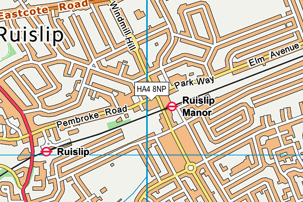 HA4 8NP map - OS VectorMap District (Ordnance Survey)