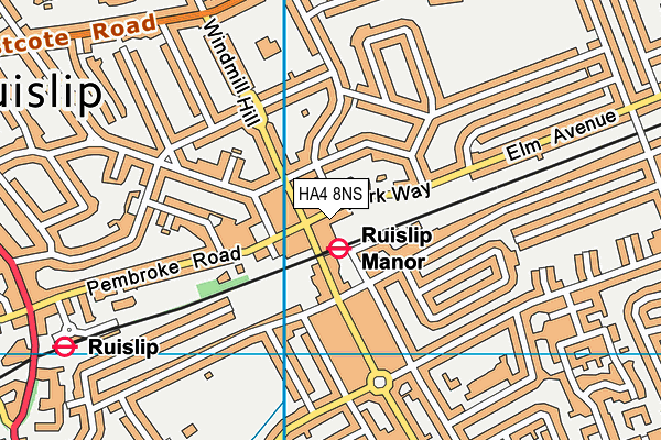 HA4 8NS map - OS VectorMap District (Ordnance Survey)