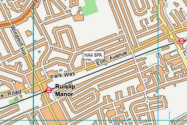 HA4 8PA map - OS VectorMap District (Ordnance Survey)