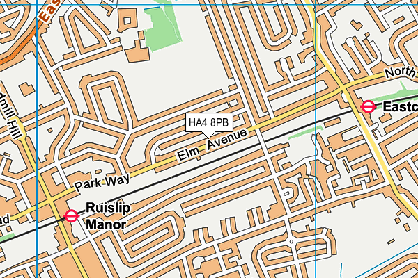 HA4 8PB map - OS VectorMap District (Ordnance Survey)