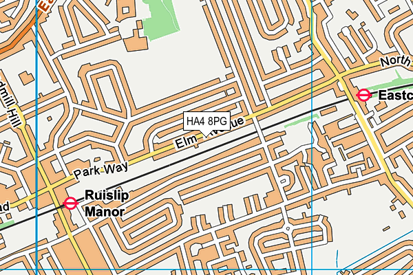 HA4 8PG map - OS VectorMap District (Ordnance Survey)