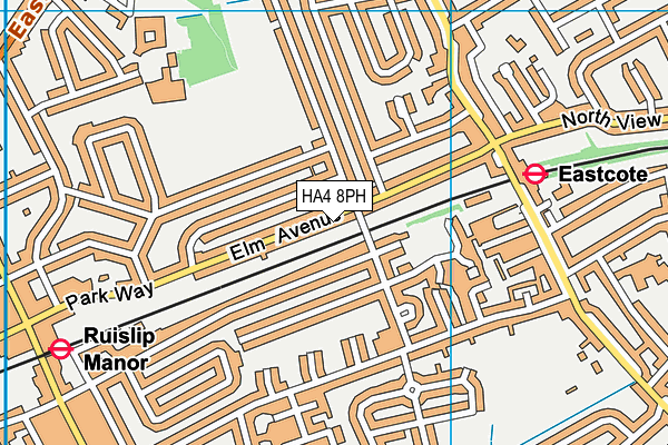 HA4 8PH map - OS VectorMap District (Ordnance Survey)