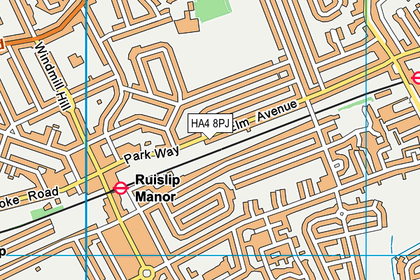 HA4 8PJ map - OS VectorMap District (Ordnance Survey)
