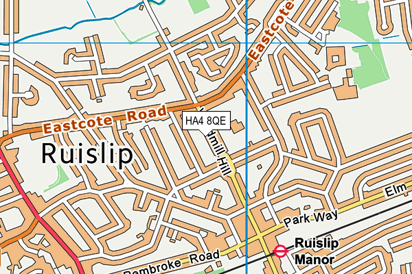 HA4 8QE map - OS VectorMap District (Ordnance Survey)