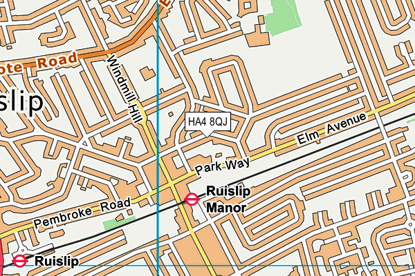 HA4 8QJ map - OS VectorMap District (Ordnance Survey)