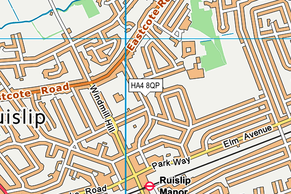 HA4 8QP map - OS VectorMap District (Ordnance Survey)