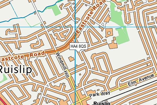 HA4 8QS map - OS VectorMap District (Ordnance Survey)