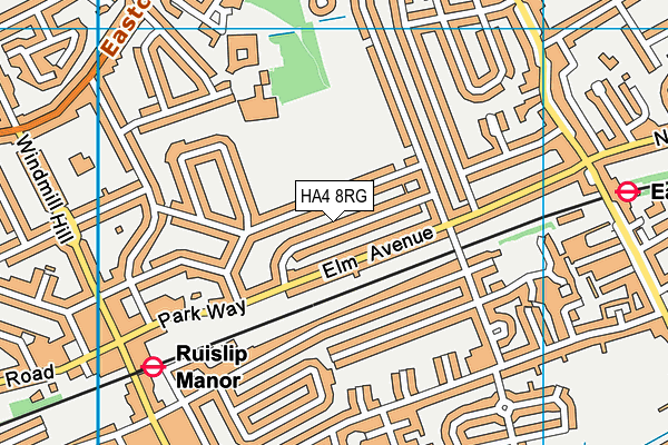 HA4 8RG map - OS VectorMap District (Ordnance Survey)
