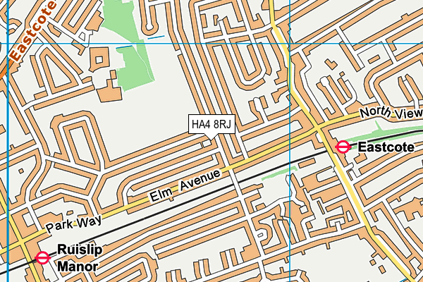 HA4 8RJ map - OS VectorMap District (Ordnance Survey)
