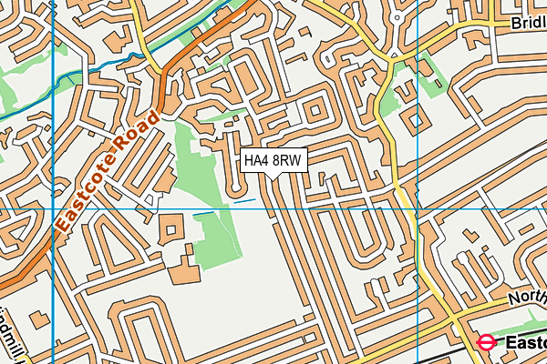 HA4 8RW map - OS VectorMap District (Ordnance Survey)
