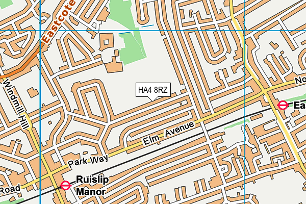 HA4 8RZ map - OS VectorMap District (Ordnance Survey)