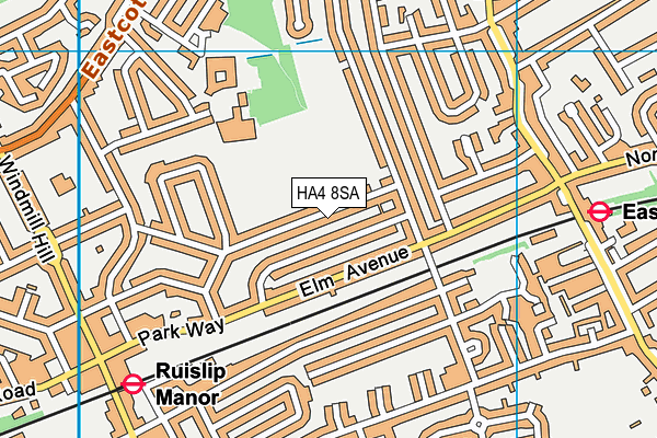 HA4 8SA map - OS VectorMap District (Ordnance Survey)