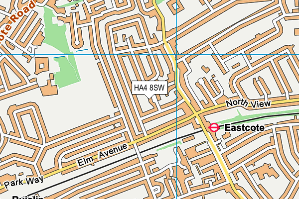 HA4 8SW map - OS VectorMap District (Ordnance Survey)
