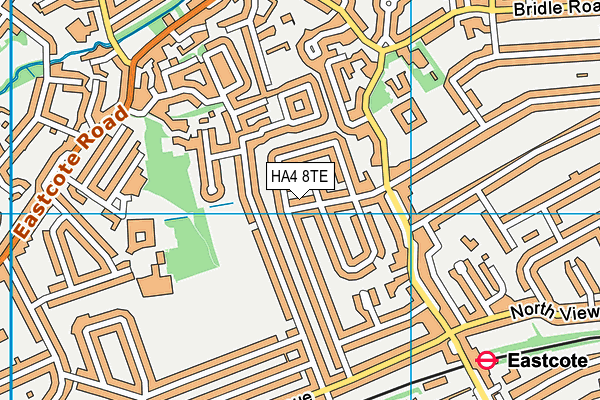 HA4 8TE map - OS VectorMap District (Ordnance Survey)