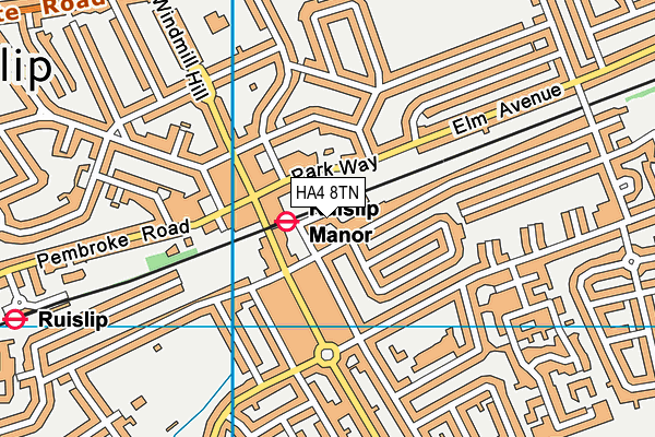 HA4 8TN map - OS VectorMap District (Ordnance Survey)
