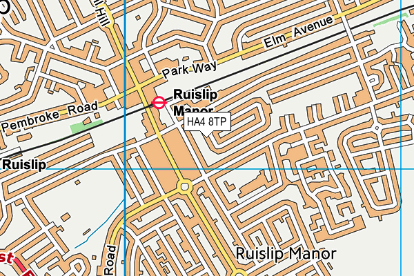 HA4 8TP map - OS VectorMap District (Ordnance Survey)