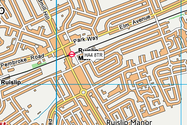 HA4 8TR map - OS VectorMap District (Ordnance Survey)
