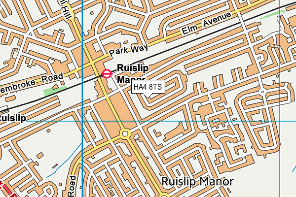 HA4 8TS map - OS VectorMap District (Ordnance Survey)