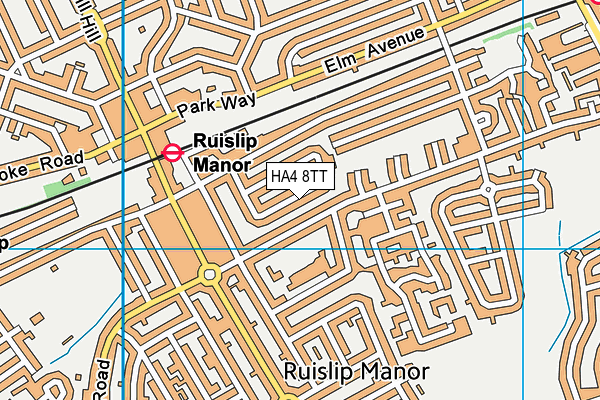 HA4 8TT map - OS VectorMap District (Ordnance Survey)