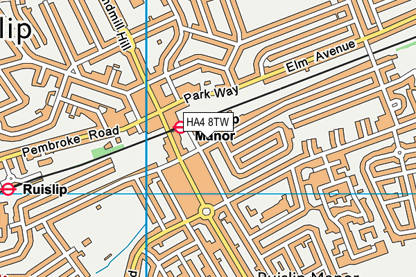 HA4 8TW map - OS VectorMap District (Ordnance Survey)