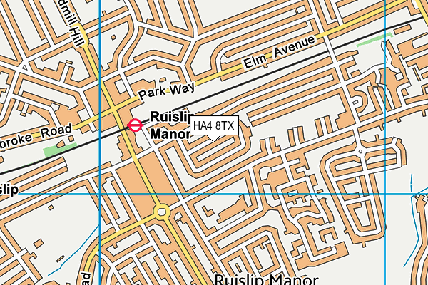 HA4 8TX map - OS VectorMap District (Ordnance Survey)