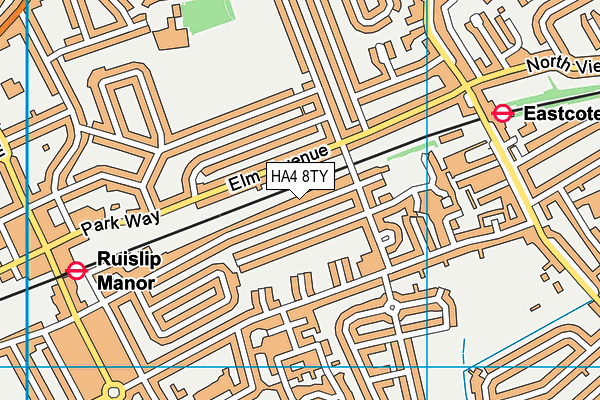 HA4 8TY map - OS VectorMap District (Ordnance Survey)