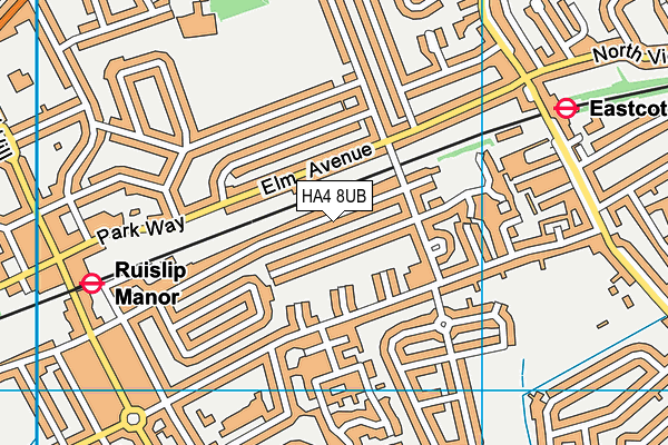 HA4 8UB map - OS VectorMap District (Ordnance Survey)
