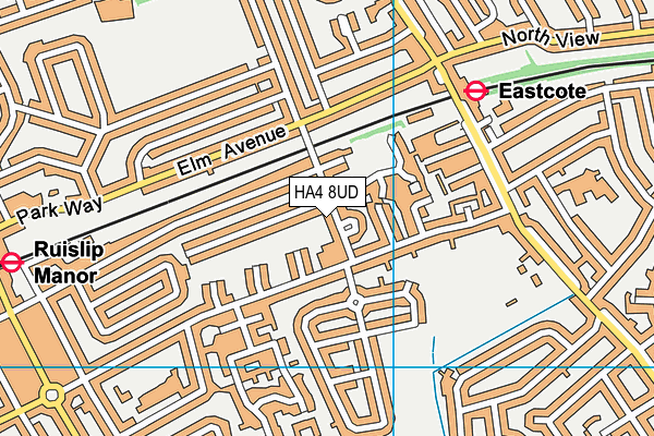 HA4 8UD map - OS VectorMap District (Ordnance Survey)