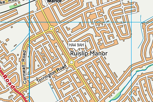 HA4 9AH map - OS VectorMap District (Ordnance Survey)