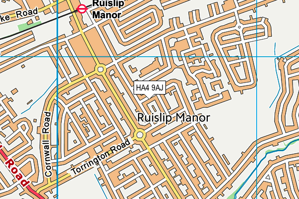 HA4 9AJ map - OS VectorMap District (Ordnance Survey)