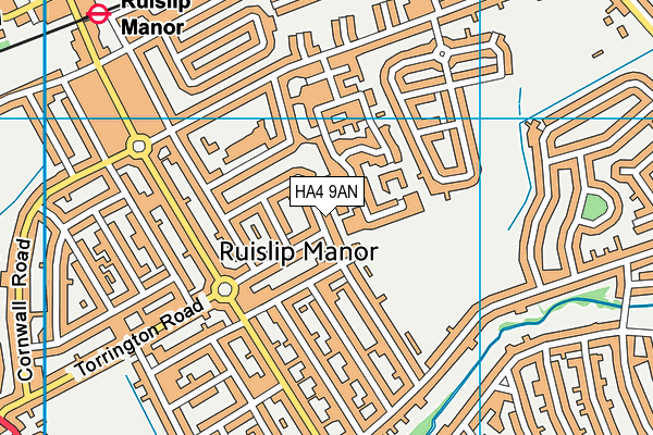 HA4 9AN map - OS VectorMap District (Ordnance Survey)