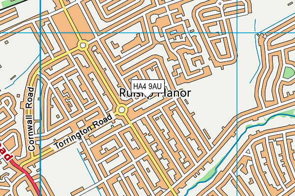 HA4 9AU map - OS VectorMap District (Ordnance Survey)