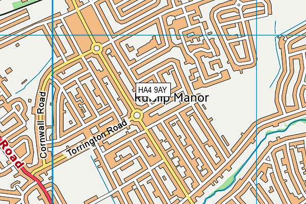 HA4 9AY map - OS VectorMap District (Ordnance Survey)